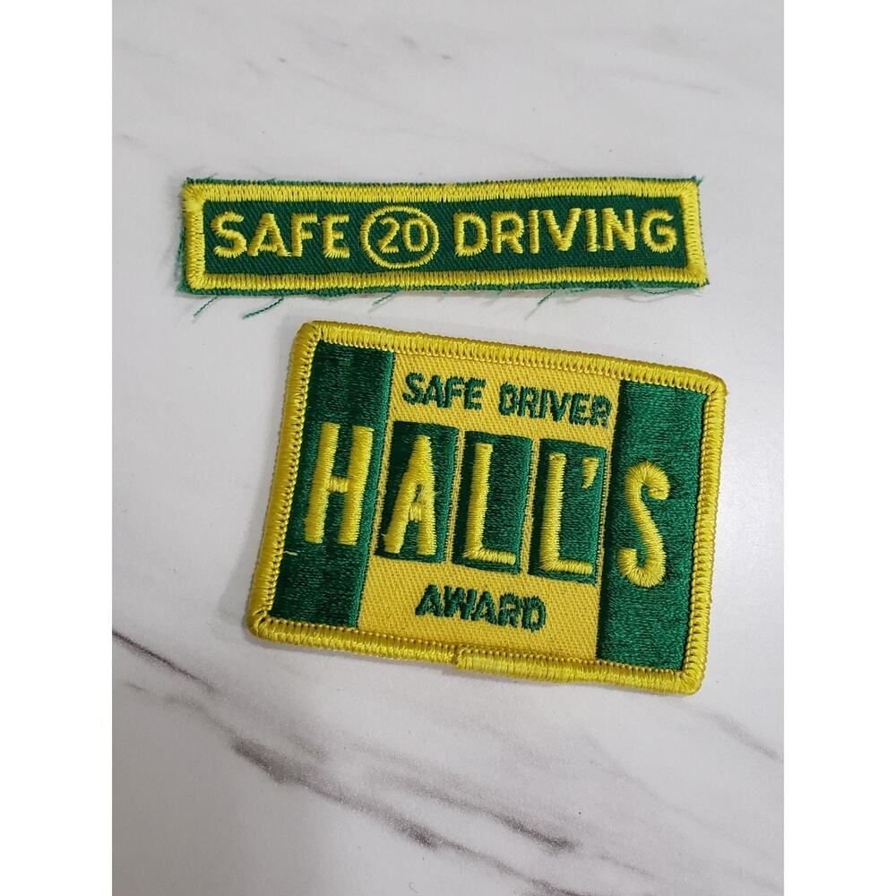 LOT 2 Hall’s Freight Trucking Trucker Sew On Patch 3”Hat 70s Rare Truck‎ Driver